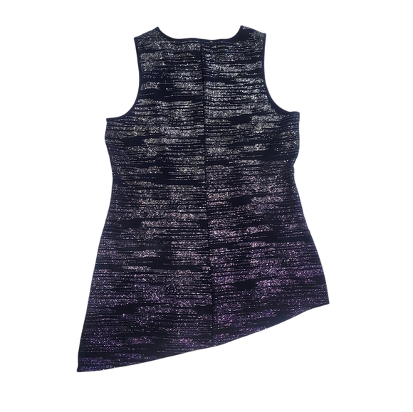 RICKIS Navy Top Ombre Shimmer Assymetrical Hem size M New - Picture 5 of 10